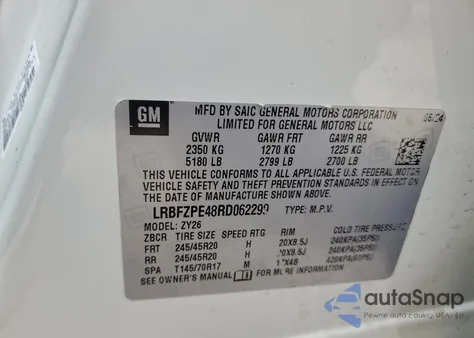 2024 Buick Envision Essence from USA, damaged, VIN LRBFZPE48RD062299